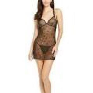 INC glitter star chemise nightgown and thong set XL